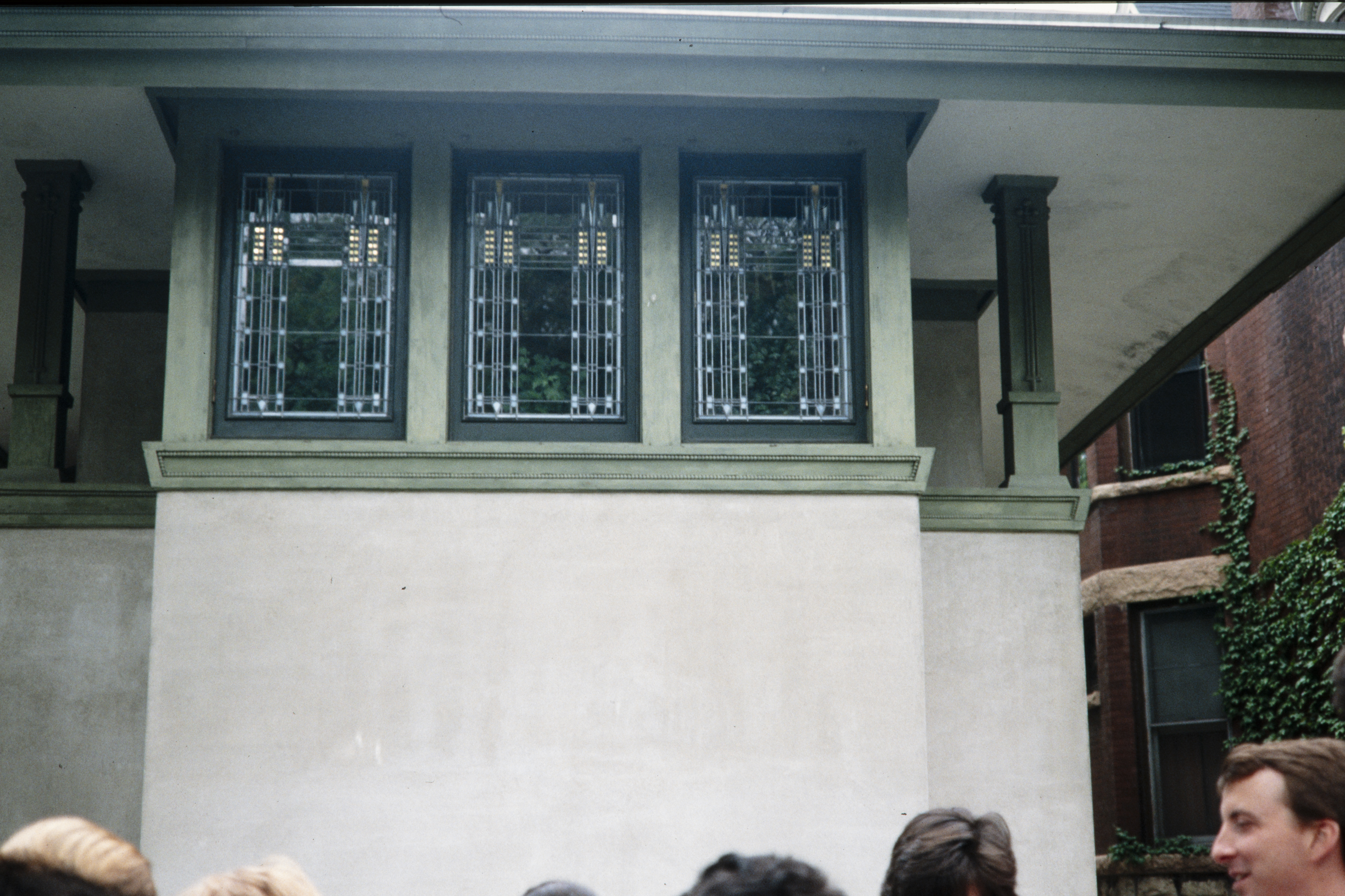 Fensterdetail bei Frank Thomas House, von Frank Lloyd Wright in Chicago, USA